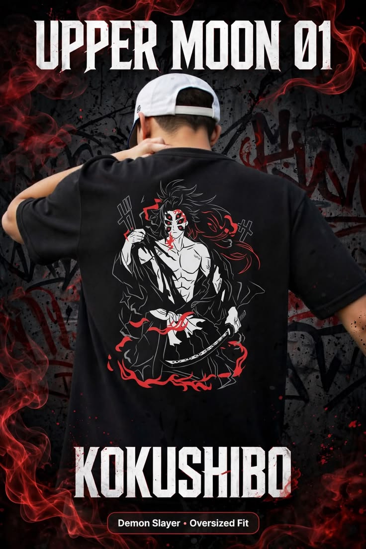 UPPER MOON-01 [KOKUSHIBO] PREMIUM DROP-SHOULDER T-SHIRT