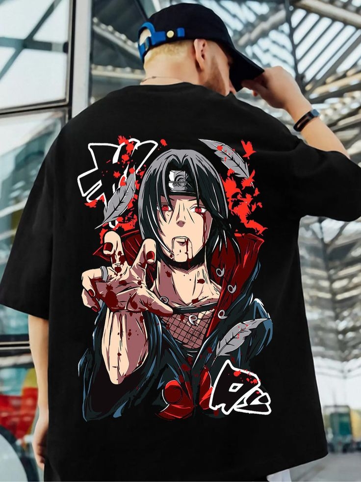 ITACHI UCHIHA [NARUTO] PREMIUM EXCLUSIVE DROP-SHOULDER T-SHIRT