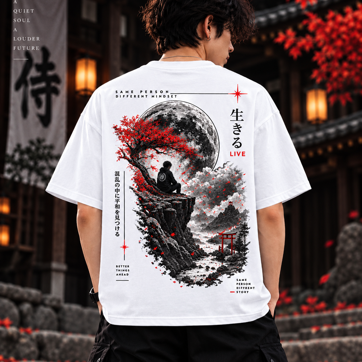 [FIND PEACE IN CHAOS] PREMIUM EXCLUSIVE DROP-SHOULDER T-SHIRT